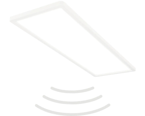 Rechteckige Deckenleuchte mit Bewegungssensorsymbol