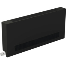 Schwarzer Flachheizkörper mit Thermostat