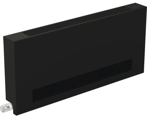 Licon Heat Wandkonvektor KORAWALL Energy WVE mit Ventilator fester Stromanschluss H 450 x L 1250 x T 110 mm schwarz matt links Licon Heat Wandkonvektor KORAWALL Energy WVE mit Ventilator fester Stromanschluss H 450 x L 1250 x T 110 mm schwarz matt links