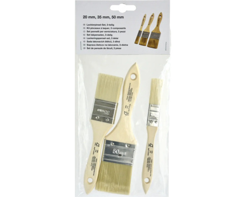 Lackierpinsel Set, 3-teilig, 20 Millimeter, 35 Millimeter, 50 Millimeter
