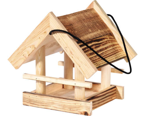 Vogelhaus dobar green label Vogelfutterhaus Candela aus Holz zum Aufhängen, 22x20x22 cm Vogelhaus aus Holz mit Aufhängung