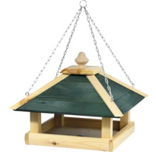 Hängendes Vogelhaus aus Holz mit Kette