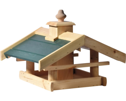 Vogelhaus dobar green label Vogelfutterhaus Kulusuk für Ständermontage aus Holz, 43x40x32 cm Vogelhaus aus Holz mit Dach