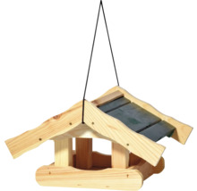 Hängendes Vogelhaus aus Holz mit Dach