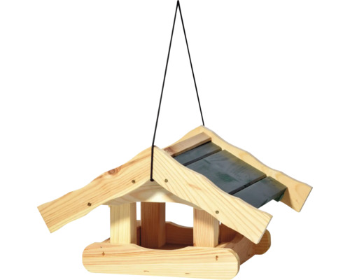 Vogelhaus dobar green label Vogelfutterhaus Arsuk zum Aufhängen aus Holz, 39x30x22 cm Hängendes Vogelhaus aus Holz mit Dach