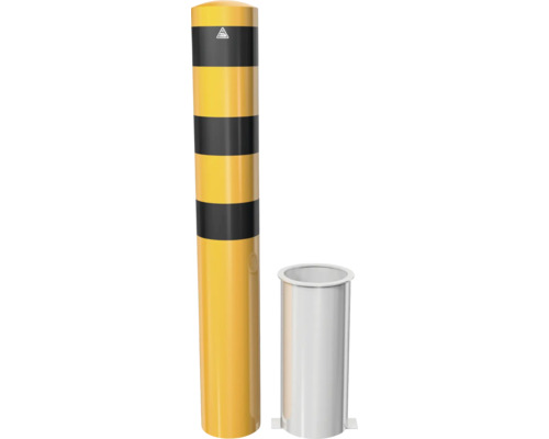 Absperrpfosten/Stahlrohrpoller Ø 193 mm x 3,6 mm herausnehmbar o. Verschluß gelb-schwarz H = 1500 mm Absperrpfosten/Stahlrohrpoller Ø 193 mm x 3,6 mm herausnehmbar o. Verschluß gelb-schwarz H = 1500 mm