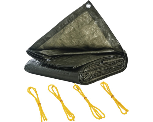 Abdeckplane mit Ösen und Spannseilen