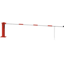 Schranke mit Gegengewicht und rot-weissem Balken