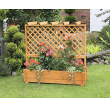 Blumenkasten mit Rankgitter promadino Holz 140 x 65 x 140 cm braun