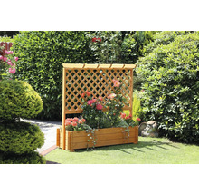 Blumenkasten mit Rankgitter promadino Holz 140 x 65 x 140 cm braun
