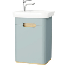Badmöbelset VitrA Sento links BxHxT 50 x 68,5 x 37,5 cm Frontfarbe fjordgrün eiche hell mit Waschtisch Keramik weiß 65868