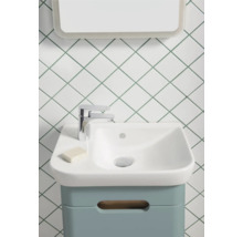 Badmöbelset VitrA Sento links BxHxT 50 x 68,5 x 37,5 cm Frontfarbe fjordgrün eiche hell mit Waschtisch Keramik weiß 65868