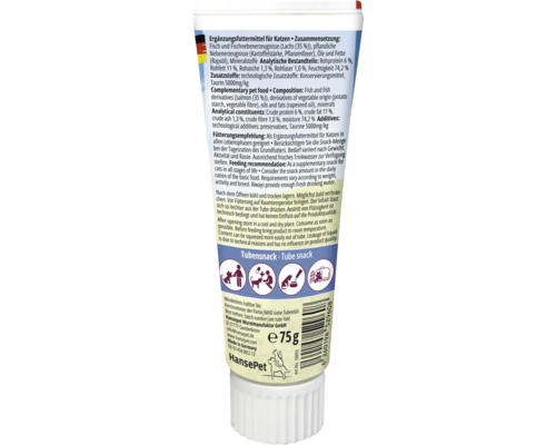 Hansepet Katzensnack Tube mit Inhaltsangabe