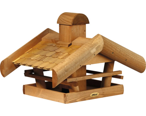Vogelhaus dobar green label Vogelfutterhaus Blätterfall für Ständermontage aus Holz, 48x39x35 cm Vogelhaus aus Holz