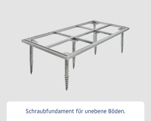 Schraubfundament für unebene Böden.