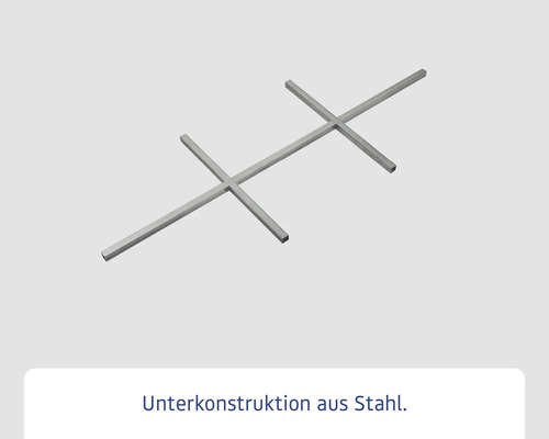 Unterkonstruktion aus Stahl.