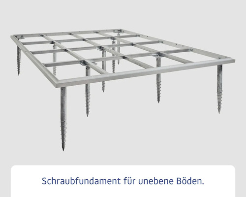 Schraubfundament für unebene Böden.