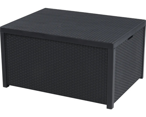 Schwarze Aufbewahrungsbox im Rattan-Design