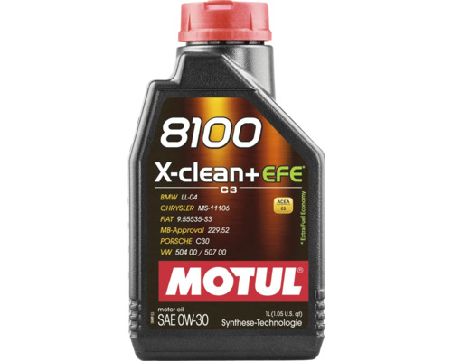 Motul 8100 X-clean+ EFE 0W-30 Motoröl, 1 Liter