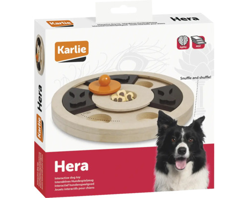 Hundespielzeug Karlie Holz Brain Train Hera 25 x 25 x 2,5 cm Intelligenzspielzeug, Snackspielzeug, Beschäftigung, Interaktiv Spielzeug