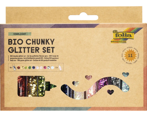 BIO Chunky Glitter-Set Flocken Starlight 10 Dosen