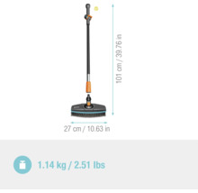 Gardena Waschbürste mit Wasseranschluss, Länge 101 cm, Bürstenbreite 27 cm