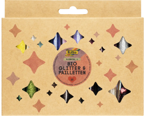 Bio Glitter & Pailletten Set Rainbow L 20 Dosen