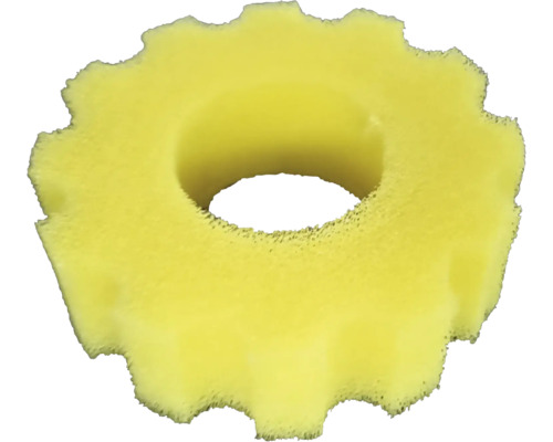 Gelber Schwamm in Donutform für Reinigungsarbeiten