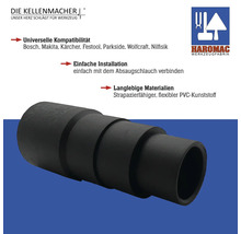 Schlauchadapter aus PVC-Kunststoff zur Verbindung mit einem Absaugschlauch