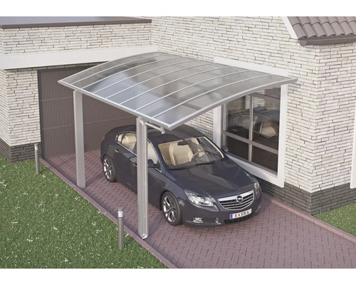 Auto unter Carport aus Aluminium mit Polycarbonat-Dach