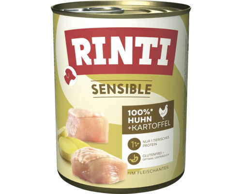 Hundefutter nass RINTI Sensible Huhn + Kartoffel 800 g