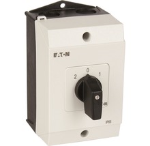 Eaton Logo. Drehschalter mit den Positionen 0, 1 und 2, Schutzart IP65