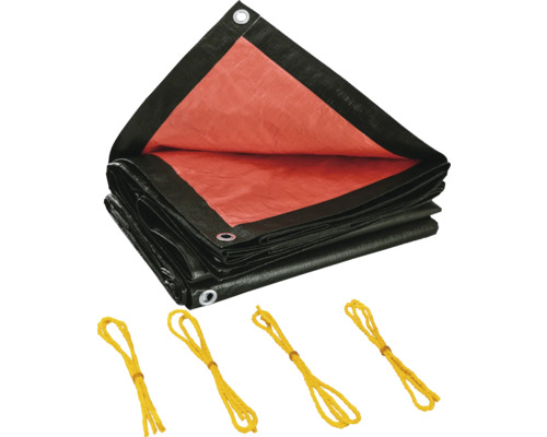 Abdeckplane mit Ösen und Befestigungsseilen