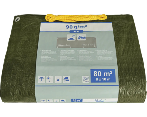 Super Gewebeplane 8x10 Meter – Wasserdicht, Robust 280g/m², Grau