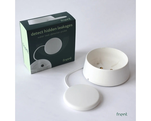 Frient Wasseraustrittssensor mit Box und Halterung