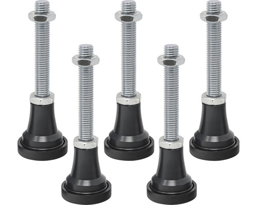 Duschwannenfüße SCHULTE ExpressPlus EP2056-25 für Duschwanne Steinoptik 5 Stück Fünf Stellfüße mit Gewindebolzen und Muttern