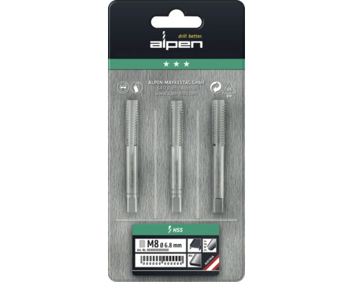 Alpen Gewindebohrer Set M8 für Metall