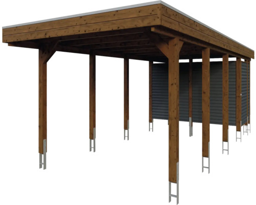 Carport aus Holz mit Pfosten