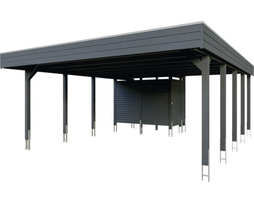 Carport mit Gerätehaus aus Holz