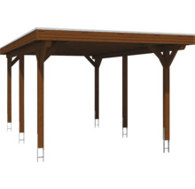 Einzelcarport SKAN HOLZ Spessart inkl. Pfostenanker 355 x 604 cm nussbaum