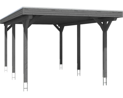 Holzcarport mit Flachdach und Pfosten