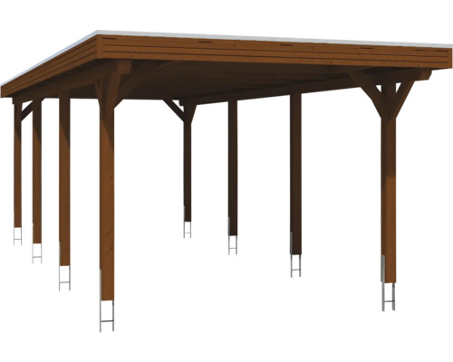 Carport aus Holz mit Flachdach
