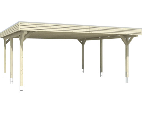 Holzcarport mit Flachdach