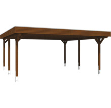 Doppelcarport SKAN HOLZ Spessart inkl. Pfostenanker 611 x 604 cm nussbaum