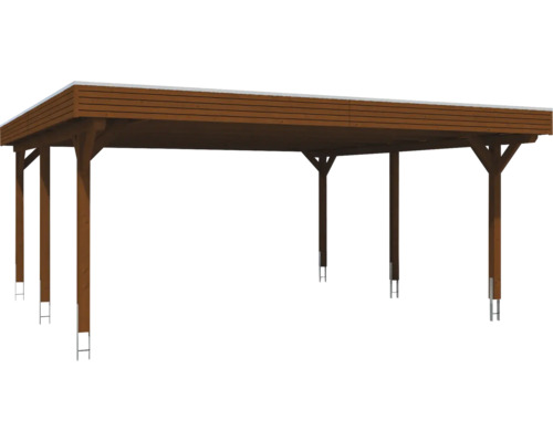 Carport aus Holz mit Flachdach