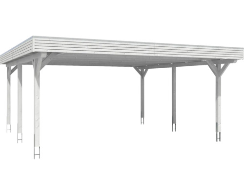 Freistehender Holzcarport mit Flachdach für den Außenbereich