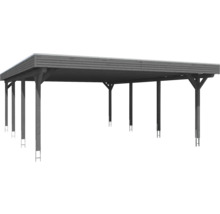 Doppelcarport SKAN HOLZ Spessart inkl. Pfostenanker 611 x 846 cm schiefer