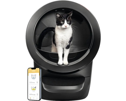 Katzentoilette Whisker Litter Robot 4, selbstreinigendes Katzenklo, WiFi, schwarz, ca. 69 x 56 x 75 cm smarte Katzentoilette