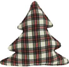 Dekokissen in Tannenbaumform mit Karomuster