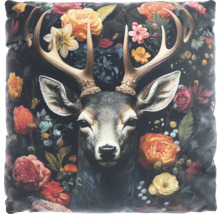 Dekokissen Hirsch Blumen 45x45 cm